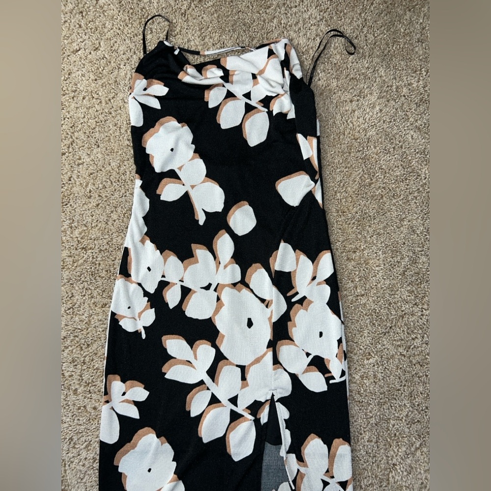 Forever 21 Black and White Midi Wrap Dress